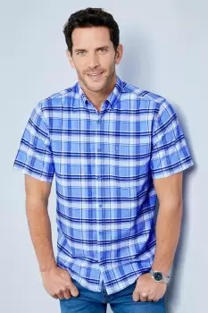 Image of Short Sleeve Patterned Oxford Shirt