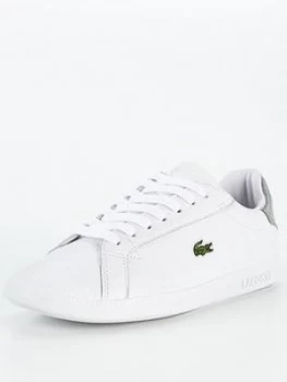 Image of Lacoste Graduate Leather Trainer - White/Silver