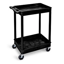 Image of GPC Super Strength Plastic Multi Purpose Trolleys Deep 2 Shelf Trolley