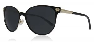 image of Versace VE2168 Sunglasses Matte Black / Pale Gold 137787 57mm