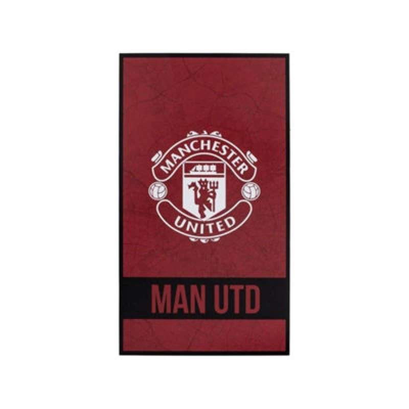 Image of Manchester United FC Manchester United FC Identity Beach Towel in Dark Red Dark Red One Size Unisex 5063652176269