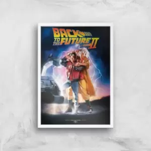 image of Back To The Future Part 2 Giclee Art Print - A2 - White Frame