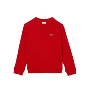 Image of Lacoste Basic Fleece Crew Neck Jumper Juniors - Red