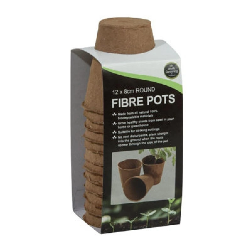 Image of Garland 12 x 8cm Round Fibre Pots W0284