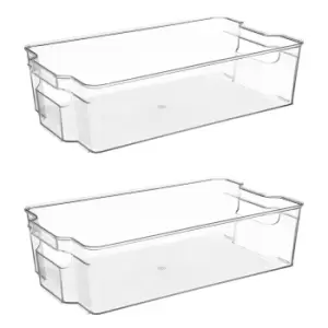 Image of Set of 2 Fridge 6L Storage Boxes Clear