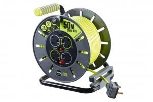 image of Masterplug 13A 4 Socket Extension Cable Reel 50m