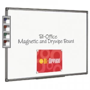 Image of Bi-Office Magnetic Whiteboard 900x600mm Aluminium Finish MB0706186