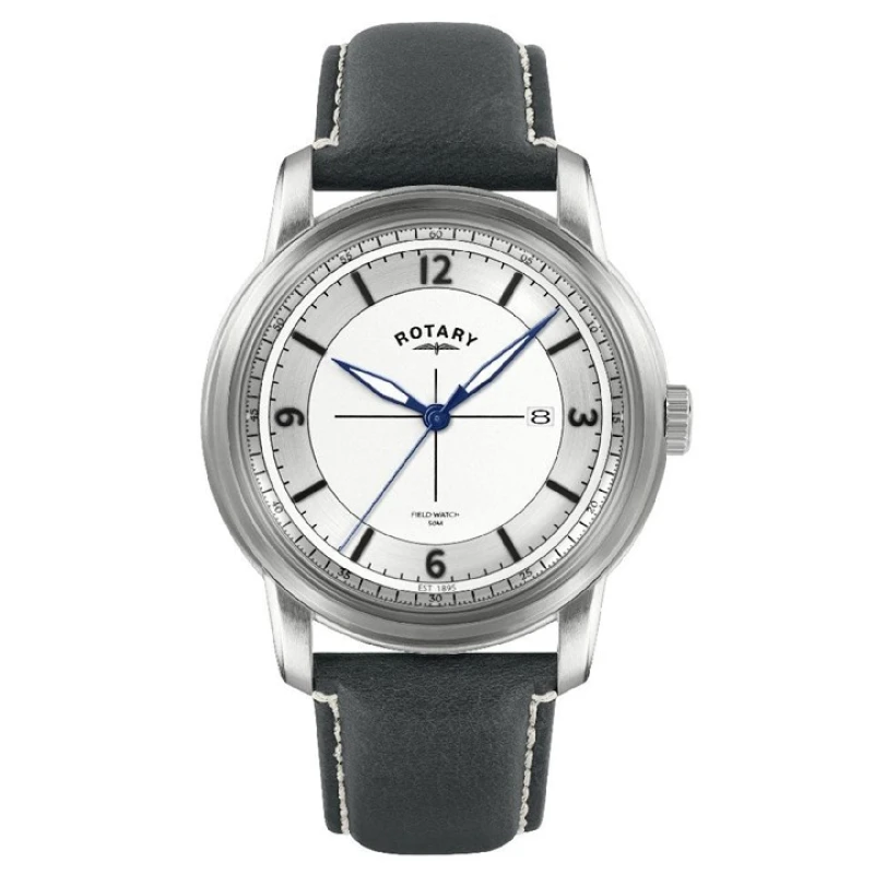 Image of Rotary RGS10003/06 Heritage Field Black Leather Strap Watch - W13309