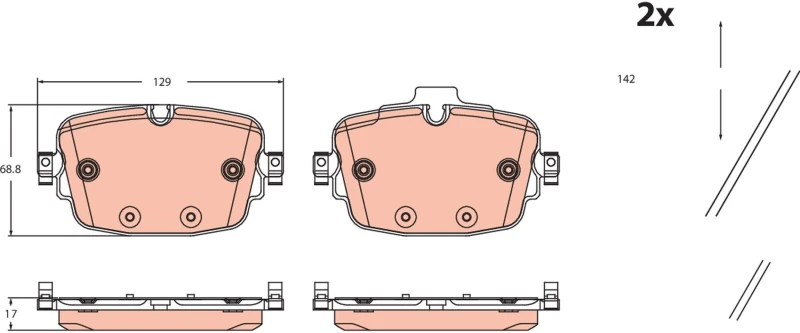 Image of Brake pad set TRW GDB2506