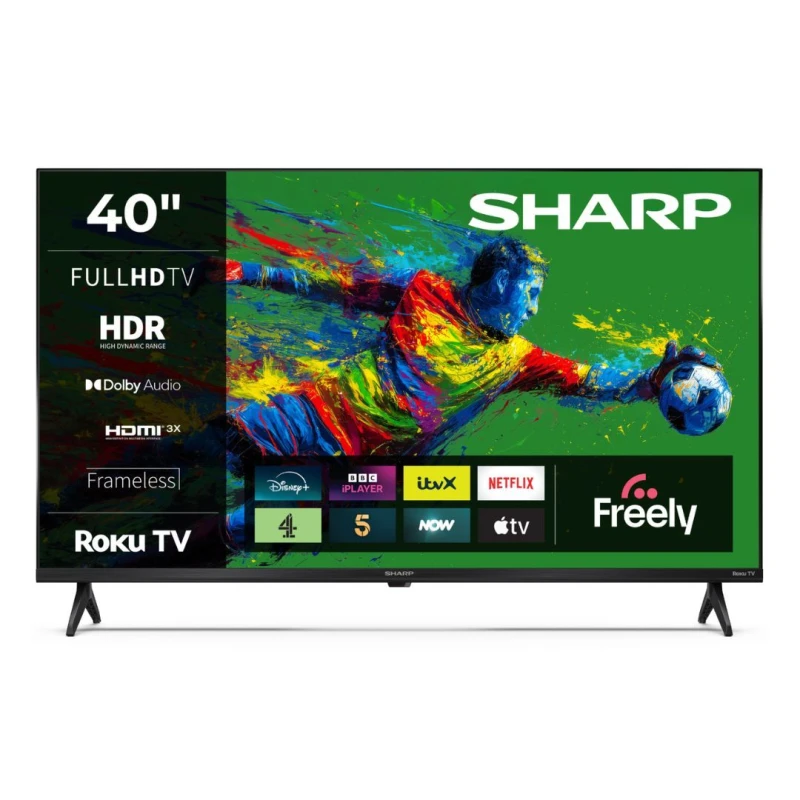 Image of Sharp 40HD2225K 40" Full HD Roku Smart TV with Freely in Black Unisex