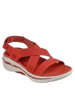 Image of Skechers Go Walk Arch Fit Wedge Sandals, Rust, Size 4, Women