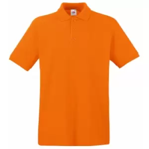 Image of Fruit Of The Loom Premium Mens Short Sleeve Polo Shirt (M) (Orange)