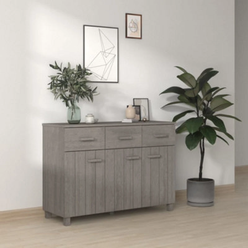 Image of VIDAXL Sideboard hamar Light Grey 113x40x80cm Solid Wood Pine Vidaxl 8720286817933