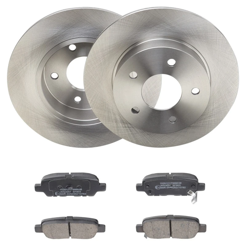 Image of RIDEX 3405B2368 Brake disc and pads set Rear Axle, Brake Disc Type: Solid, incl. wear warning contact Brake Set,disc brakes (3405)
