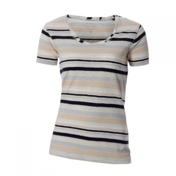 Image of Marc O Polo Short Sleeve T Shirt Ladies - Beige/Navy-J25
