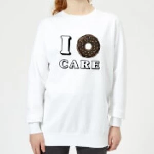 Image of I Donut Care Womens Sweatshirt - White - 3XL
