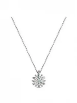 image of Simply Silver Sterling Silver 925 Made with Swarovski Aurora Borealis Starburst Necklace