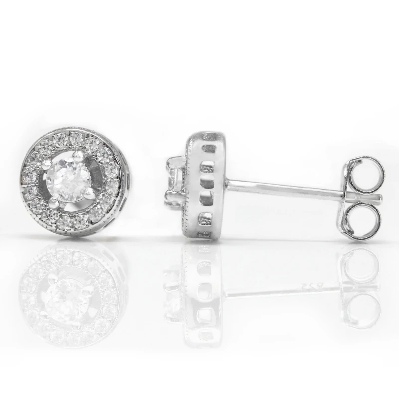 Image of Say It With Halo Earrings Silver Size: Small Silver Unisex S
