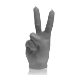 Image of Hand Peace Sign Candle – Gray Matt