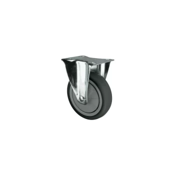Image of Fixed Plate 100MM Rubber Tyre - Atlas Workholders