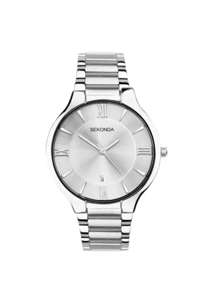 image of Sekonda Wilson 39mm Silver Watch Round Case Silver Dial Silver