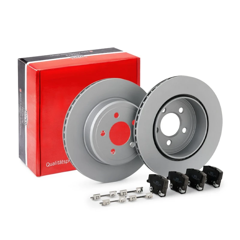 Image of RIDEX 3405B0311 Brake disc and pads set with accessories, Rear Axle, Brake Disc Type: Vented, with acoustic wear warning Brake Set,disc brakes (3405)