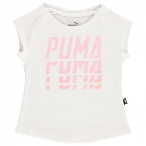 image of Puma Word T Shirt Infant Girls - White/Pink