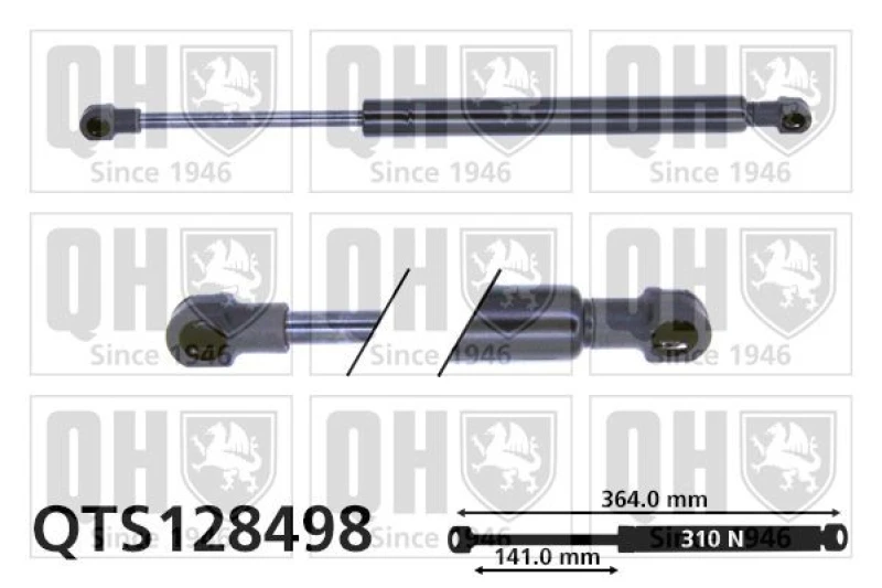 Image of QUINTON HAZELL Tailgate strut QUINTON HAZELL QTS128498
