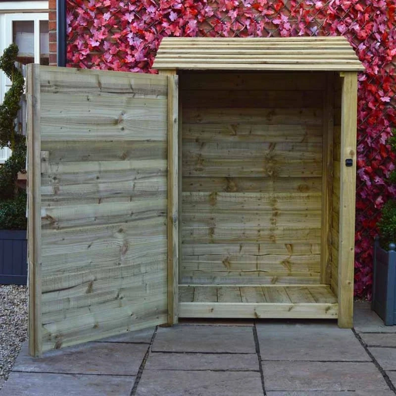 Image of Rutland County Garden Furniture Ltd Greetham 6ft Log Store with Doors - L80 x W123 x H181cm - Light Green Light Green Unisex