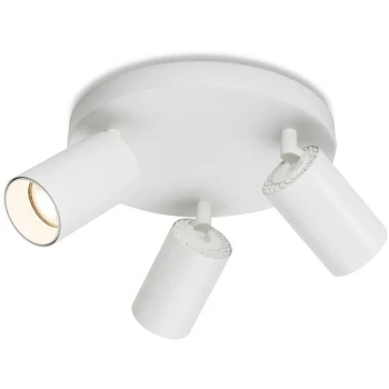 image of Max 3 Light Flush Ceiling Spotlight Fitting White - Firstlight