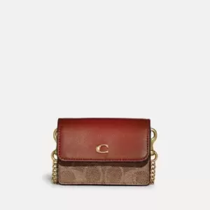 image of Coach Coated Canvas Signature Half Flap Card Case