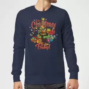 Image of Looney Tunes Its Christmas Baby Christmas Jumper - Navy - XXL