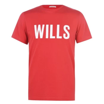 Jack Wills Perlman Logo T-Shirt - Washed Red