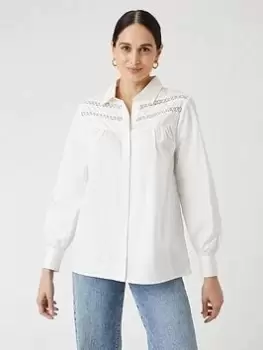 Image of Wallis Poplin Shirt - White, Size 10, Women