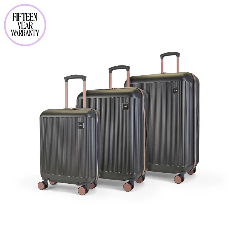 Image of Rock Rock Aria Suitcase Charcoal with Rose Gold Charcoal With R unisex Cabin
