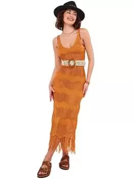 Joe Browns San Antonio Cover Up Dress -ochre, Yellow Size M Women