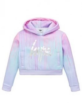 Image of Hype Girls Pastel Drips Overhead Hoodie - Multi, Size Age: 11-12 Years, Women