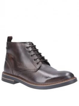 Image of Base London Base London Raynor Burnished Leather Lace Up Boot, Cocoa, Size 6, Men