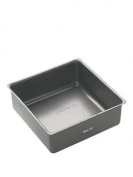 image of Masterclass Non-Stick Square Cake Tin With Loose Base ; 25 X 25 X 7.5 Cm