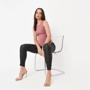 image of Missguided Maternity Vice Coated Jeans - Black