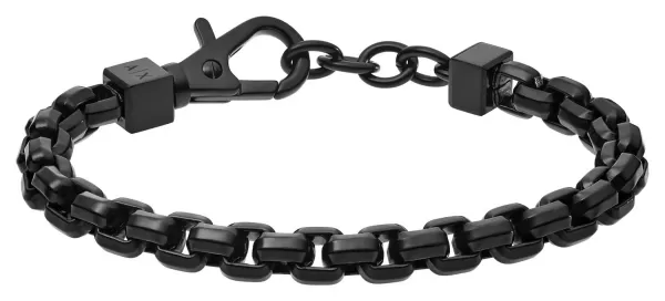 Image of Armani Exchange AXG0047001 Mens Black-Tone Stainless Steel Jewellery