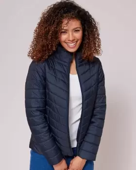 image of Cotton Traders Womens Lightweight Quilted Jacket in Blue