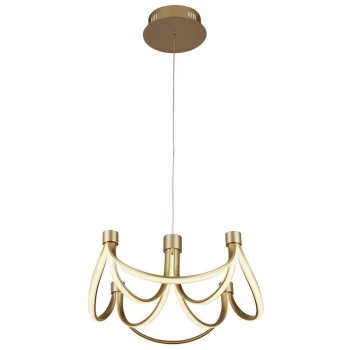 image of Searchlight Lighting - Searchlight Signature 8 Arm LED Convertible To Semi Flush Pendant, Gold Painted 2700K