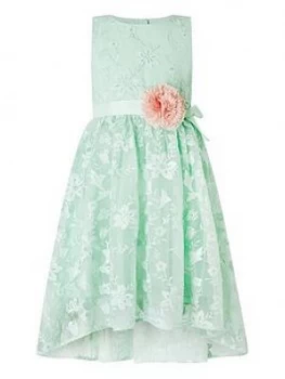 Monsoon Girls Sylvie Hi Low Dress - Mint, Mint, Size 11 Years, Women