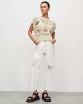 Image of AllSaints Rafaela Open Stitch Sleeveless Tank Top