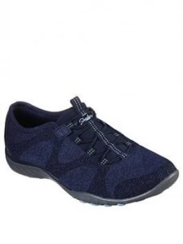 Image of Skechers Breath Easy Opportuknity Plimsoll - Navy, Size 5, Women
