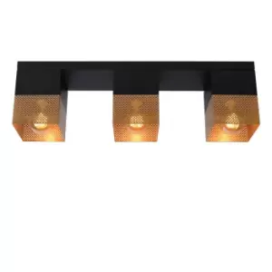 Image of Renate Modern Flush Ceiling Light - 3xE27 - Matt Gold, Brass