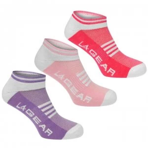 Image of LA Gear Yoga Sock 3 Pack Ladies - White/Multi