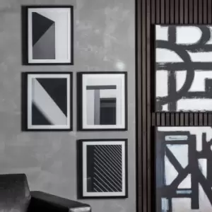 image of Set of 4 Shadow Architecture Framed Art Black/White