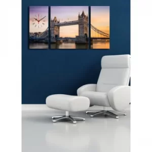 Image of 3P204045CS-10 Multicolor Decorative Canvas Wall Clock (3 Pieces)
